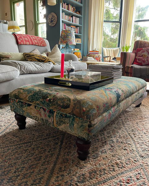 Bryher Classic Ottoman Large in GPJ Baker Ramayana Velvet - The House Upstairs