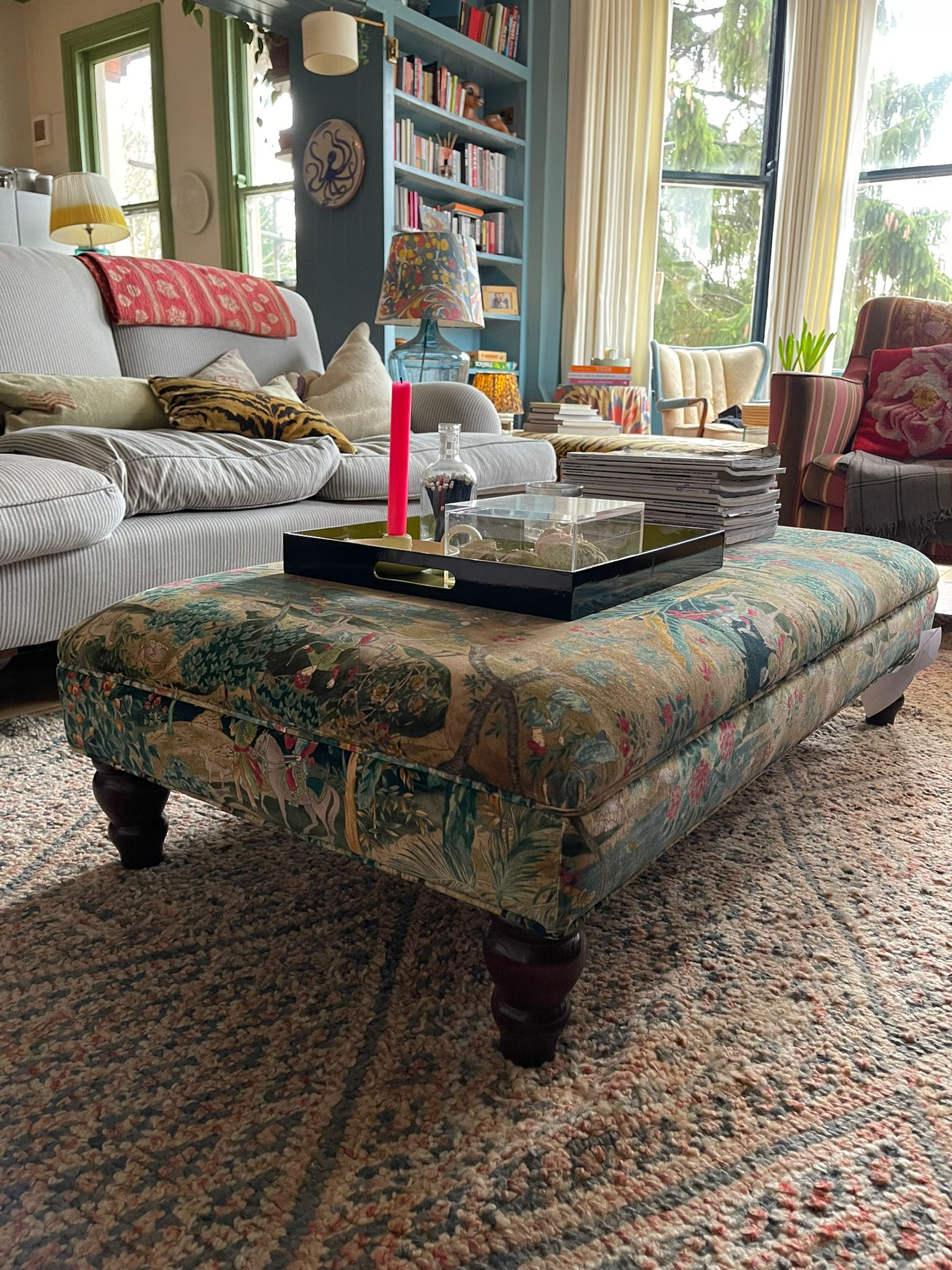 Bryher Classic Ottoman Large in GPJ Baker Ramayana Velvet - The House Upstairs
