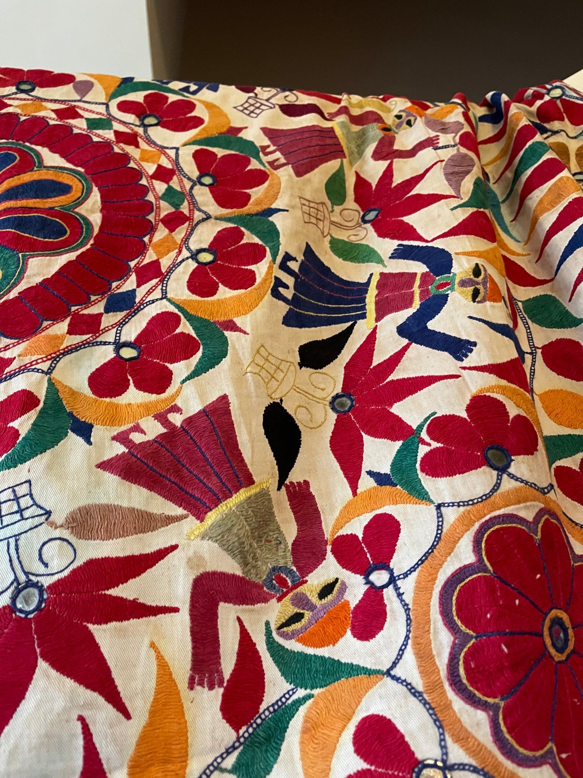 Very special Vintage Indian Embroidery | Huge | imagine it as a headboard! - The House Upstairs